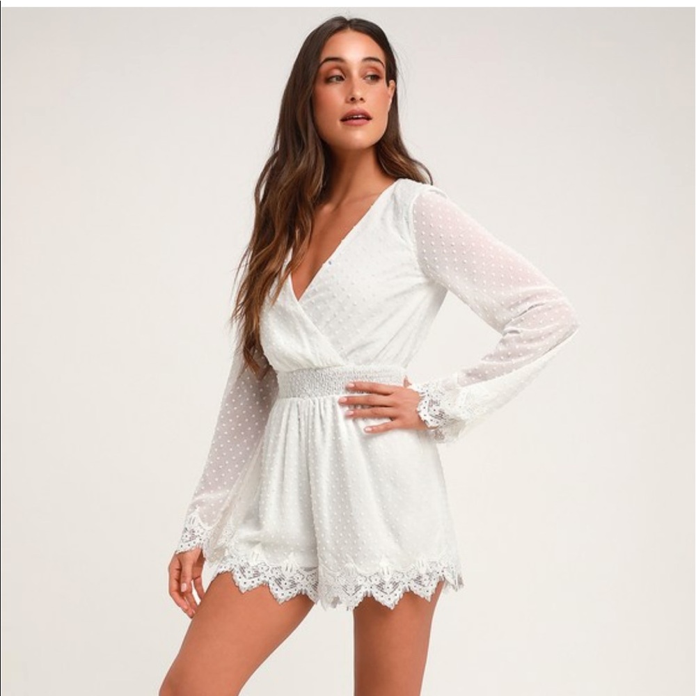 Lulu’s Swiss Dot Lace Romper